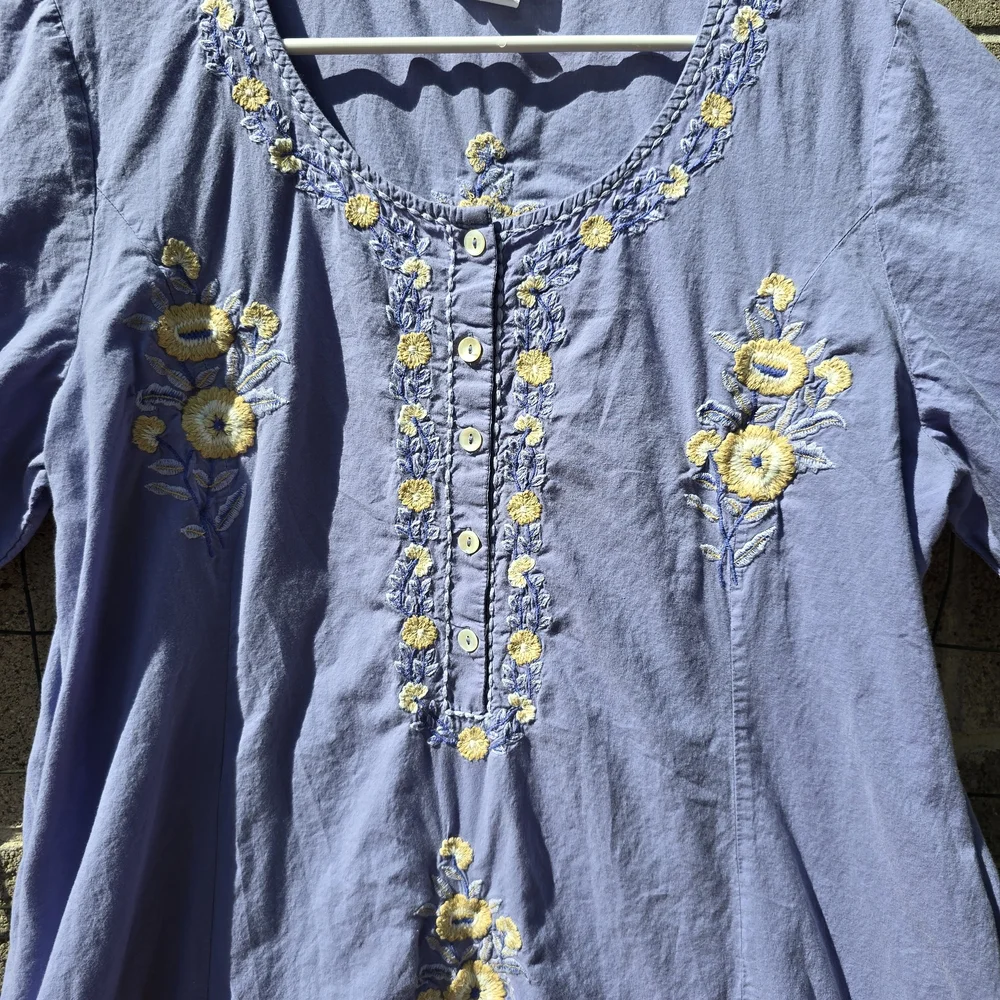 April Cornell Purple Floral Embroidered Dress - Picture 2 of 6